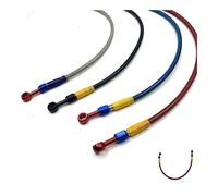 Motorbike Hoses Colorful Motorcycle Hydraulic Reinforced Brake Or Clutch Oil Hose Line Pipe Fit ATV Dirt Pit Bike 500mm 600mm 700mm 800mm 900mm Motorcycle Brake line(Zwart,600mm)