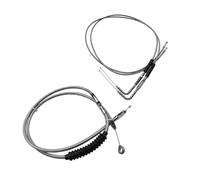Motorbike Hoses for Sportster 883 1200 for Dyna for Softail for Heritage for Road Braided Stainless Steel 180cm Clutch Line 130cm Throttle Cable Set Motorcycle Brake line(Silver Set 130 180cm)