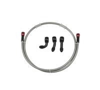 Motorbike Hoses Motorcycle Hydraulic Clutch Tube Master Cylinder Brake Oil Transparent Silver Braided Brake Hose DOT Pipe Reinforced Racing Motorcycle Brake line(Silver 2200mm)