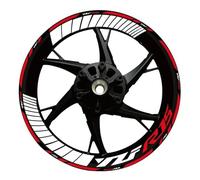 Motorbike Hub Decoration Motorcycle Wheel Decals for YA&MAHA YZF R15 YZF-R15 YZFR15 17 Inch Wheel Sticker Reflective Rim Decal Wheel Rim Sticker Set(Color 21)