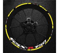 Motorbike Hub Decoration Motorcycle Wheel Stickers for Suzuki 17 Inch GSX-R750 Gsxr 750r Reflective Rim Decals Stripe Tape Wheel Rim Sticker Set(Color 3)