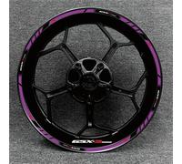 Motorbike Hub Decoration Motorcycle Wheel Stickers for Suzuki 17 Inch GSX-S1000 Reflective Rim Decals Stripe Tape Wheel Rim Sticker Set(Color 5)