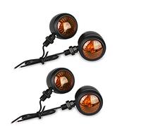 Motorbike Indicators,Motorcycle Indicators Motorcycle Turn Signals Indicator Universal 12V Retro Motorbike Signal Lights Metal Blinkers 2 Pc Black Chrome(4PC Black)