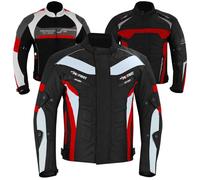 Motorbike Jacket, Waterproof motorcycle jacket for mens, Armour Jacket, CE Armoured. Three different designs in same color. (XXL, Packs Red)