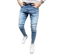 Motorbike Jean Men Mens Work Skinny Jeans Trousers Waist Elasticated Classic Casual Smart Cuffed Sweatpants Slim Outdoor Hiking Trouser Joggers Tracksuits Bottoms Walking Fishing Pants Light Blue