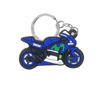 Motorbike Keyring Helmet Bike Keychain Gift Accessory Riding Rider Retro Key Chain Ring Motor Vehicle Scooter Speed Ride Rev Keys Bag Key PVC Flat (Blue Motorbike 3)