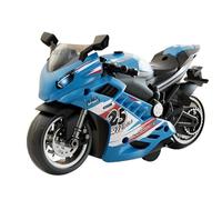 Motorbike Kit Assembly - Electric Motorcycle Toy, Building Biker Set, Colorful Lights Fun | Pullback Powered Racing Bike Kit, Display Model Toy For Kids Boys Girls Adults, Light-Up Collectible Mot