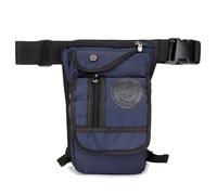 Motorbike Leg Bag Men's Canvas Drop Leg Bag Motorcycle Multi-Purpose Messenger Shoulder Bag Belt Hip Bum Waist Fanny Pack for Camping Thigh Bag(Blue Nylon)