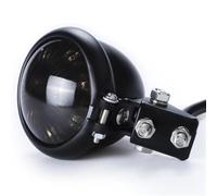 Motorbike light 1pcs Motorcycle Accessories Modified Taillights Cruise Metal Brake Lights Running Lights Round Taillights(Black- Silver)