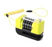 Motorbike Lock Security Motorcycle Chain and Padlo 1PC Disc Brake Combination Lock,Four Digit Code Anti-Theft Lock-Easy Setup,with A Reminder Cord(Orange)