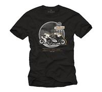 Motorbike Mens T Shirt - Gift & Motorcycle Accessories - Vintage Biker Tshirt Black L