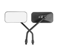 Motorbike Mirror 1Pair 10mm Universal Motorcycle Rearview Side Mirrors Square Black Chrome Metal Plating Adjustment Motorbike Accessories Replace Moto Rear Side Mirror(1 pair Black)