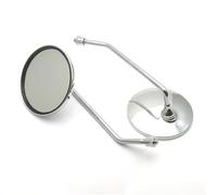 Motorbike Mirror A Pair Chrome Motorcycle Scooter Mirrors Universal Motorbike Rear View Mirror 8mm 22mm 25mm Handlebar Round Oval Convex Motorcycle Rearview