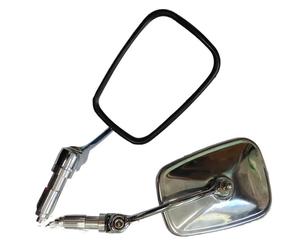 Motorbike Mirror Motorcycle Bar End Square Silver Shiny Side Mirrors With Crash Resistance Motorcycle Rearview