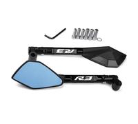 Motorbike Mirror Set Motorcycle Rearview Side Mirror For R3 YZFR3 YZF-R3 2015 2016 2017-2020 Rear View Wing Mirrors Provide Clear Vision Rearview Mirrors(Black)