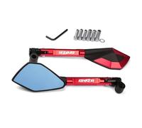 Motorbike Mirror Set Motorcycle Side View Mirror For Suzuki Gixxer 150 250 RearView Mirrors With Screws Handlebar Clamps Rearview Mirrors(Red)