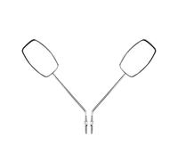 Motorbike Mirrors 8mm Universal Left Right Silver Square Mirror View Mirrors Motorcycle Rectangle Handlebar Rear Rearview Mirrors
