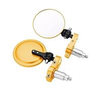 Motorbike Mirrors For BM&W R1200R R1200RT R1200S R1200ST S1000R S1000RR Motorcycle 3 Inch Round Folding Bar End Side Mirror(Gold)