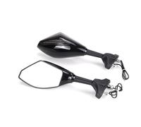 Motorbike Mirrors For Hyosung GT125R GT250R GT650R GT650S Racing Rearview Mirrors With Turn Signals LED Motorbike Rearview Mirror(Black-Smoke)