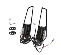 Motorbike Mirrors for Ninja ZX6R ZX10R 250 400 650 YZF R1 R3 R125 R15 R25 Replacement Wind Wing Stealth Side Mirrors 360° Rotatable Adjustable LED Turn Signal Side Mirrors(small size with LED)