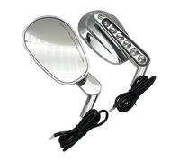 Motorbike Mirrors For V-ROD For VRSCF 2009-2017 8MM Motorcycle Rear View Mirrors With LED Turn Signal Motorcycle Wing Mirror(1Pair Sliver)