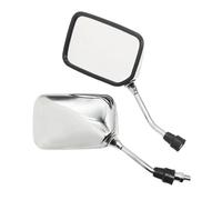Motorbike Mirrors Pair Motorcycle Square Rear View Mirrors 10mm M10 Thread For Scooter Baron BMS Retro Lance Vintage Replacement Parts(Plastic cover)