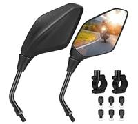 Motorbike Mirrors Set, 7/8 inches 22mm Motorcycle Mirrors High Definition Bar End Mirrors Motorcycle with M8 M10 Clockwise and Counter Clockwise Threaded Bolts Universal for ATV/Scooter/Cruiser/Bike