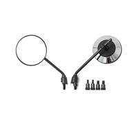 Motorbike Mirrors Universal Adjustable Matte Black Silver Round Mirror Scooter E-Bike Back Side Convex 2pcs
