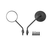 Motorbike Mirrors Universal Adjustable Matte Black Silver Round Mirror Scooter E-Bike Back Side Convex 2pcs