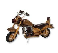 Motorbike Model Wooden Handmade Motorcycle Vintage Home Office Collectible Décor Dad Mum Gift, Retro Biker Ornament, Unique Handmade Craft, Classic Desk Decoration, Antique Style (Obsidian Rider)