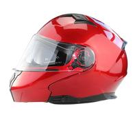 Motorbike Motorcycle Flip Up Helmet 3GO E335 Adult Biker Adventure Dual Visor Vented Front Flip Modular Touring Helmet Burgundy