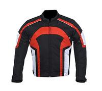Motorbike Motorcycle Jacket for Men Waterproof Textile Biker CE Armoured Cordura (as8, alpha, s, regular, regular, RED)