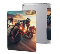 Motorbike Motorcycle Racing Cute Protective Case Compatible for IPAD Pro (10.5in) /IPAD Air3(10.5in) Trifold Tablet Cover Non-Slip Cases
