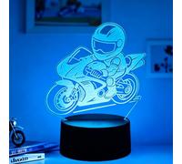 Motorbike Night Light, Motorcycle 3D Lamp, Bedside Lamp, Racing Gifts