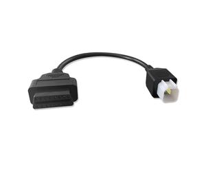 Motorbike OBD1 Adapter Cable 4 Pin for Motorcycle to OBD2 16 Pin OBDII Motorcycle Diagnostic Connector, Compatible for ZX6R/ZX10R/ZX1000 ECU Programming, Work with ELM327 Scanner Code Reader