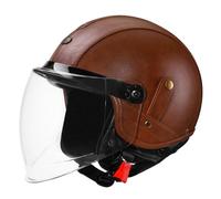 Motorbike Open Face Helmet German Style Vintage Motorcycle Half Helmet with Sun Visor ECE/DOT Approved Crash Half Helmet for Men Women Road Legal Retro 3/4 Open Face Design K,L=59~60cm
