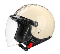Motorbike Open Face Helmet German Style Vintage Motorcycle Half Helmet with Sun Visor ECE/DOT Approved Crash Half Helmet for Men Women Road Legal Retro 3/4 Open Face Design G,L=59~60cm