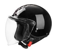 Motorbike Open Face Helmet German Style Vintage Motorcycle Half Helmet with Sun Visor ECE/DOT Approved Crash Half Helmet for Men Women Road Legal Retro 3/4 Open Face Design L,M=57~58cm