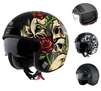 Motorbike Open Face Helmet mt Le Mans 2 SV S - Scooter Touring Urban Sports Racing Motorcycle Helmets - Adult Bike Riding ECE 22.06 Approved Jet Helmet (Breakout B9 Matt Black Red,L)
