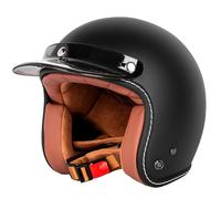 Motorbike Open Face Helmets, Adjustable Comfortable Vintage Half Face Helmet, ECE Certified Retro Motorbike Adult Crash Moped Helmet, Retro 3/4 Open Face Design B, XL(57-58CM)