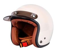 Motorbike Open Face Helmets, Adjustable Comfortable Vintage Half Face Helmet, ECE Certified Retro Motorbike Adult Crash Moped Helmet, Retro 3/4 Open Face Design C, L(55-56CM)