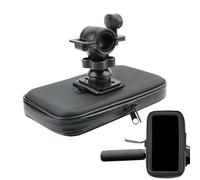 Motorbike Phone Clip Holder - Rotatable Handlebar Mount Design System, Waterproof Storage Bag Feature, Strong Grip Anti Vibration Structure | Travel Usage During Long Rides, Navigation Use, and
