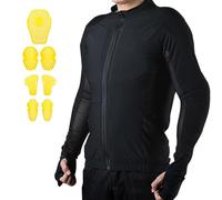 Motorbike Protective Jacket, Flexible Riding Armour With Removable CE Certified Protectors, Lightweight Motorcycle Gear For Daily Commuting Road Trips Urban Riding,Black-S