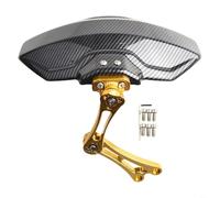 Motorbike Rear Mudguard with Aluminium Alloy Base and Carbon Fiber Printed Plastic Exterior, Designed Specifically for Tail Section Assembly (Titanium)