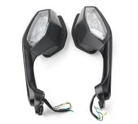 Motorbike Rear Side View Mirrors W/Amber Blinker Siganl Lights Rearview For Yamaha YZF R1 2015