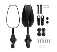 Motorbike Rear View Mirror 2Pcs Motorcycle Side Mirror White/Blue Lens Anti-Glare HD Motorbike Handlebar End Side Mirror For Scooters ATV Bike Motorcycles