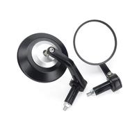 Motorbike Rear View Mirror Motorcycle Bicycle Tram Off-Road Vehicle All-Terrain Universal Handlebar End Rearview Mirrors 95MM Glass Side Mirror(Silver)