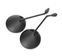Motorbike Rearview Mirror 1 Pair Black Motorcycle Scooter Mirrors Universal Rear View 8mm 10mm Round Oval Convex Mirror Accessories