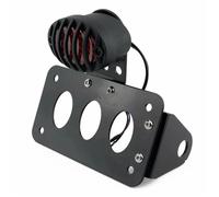 Motorbike Registration Plate Holder Motorcycle Aluminum Side Mount License Plate Holder Plate Bracket LED Light Red Rear Stop Tail Fit For Harley Bobber(Type 1)