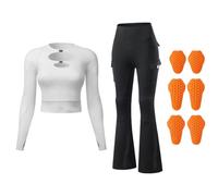 Motorbike Riding Suit for Women with Mesh Jacket and Padded Skort, Breathable Summer Gear Removable Armour Reflective Biker Clothing Yoga Tennis Fitness Gym Commute Activewear